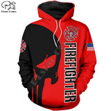 New Men Women I am a Firefighter print 3D Hoodies Funny fireman Sweatshirt Fashion cosplay skull Hooded Long Sleeve zipper Pullo