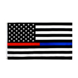 johnin 3x5Fts Thin Red And Blue  Dual  Line American Flag for Police Officers Firefighters First Responders