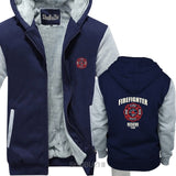 Rescue Point Firefighter Fireman hoodies casual men hoodies bigger size 4XL 5XL Winter thick zipper sweatshirt sbz8149