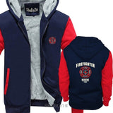 Rescue Point Firefighter Fireman hoodies casual men hoodies bigger size 4XL 5XL Winter thick zipper sweatshirt sbz8149