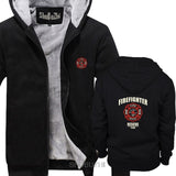 Rescue Point Firefighter Fireman hoodies casual men hoodies bigger size 4XL 5XL Winter thick zipper sweatshirt sbz8149