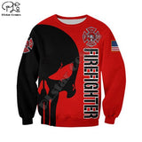 New Men Women I am a Firefighter print 3D Hoodies Funny fireman Sweatshirt Fashion cosplay skull Hooded Long Sleeve zipper Pullo