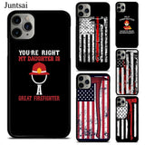 Firefighter Thin Red Line Flag Fireman Axe Phone Case Fundas For iPhone 11 Pro Max 7 7Plus 6S 5S 8 8Plus X XS Max XR