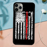 Firefighter Thin Red Line Flag Fireman Axe Phone Case Fundas For iPhone 11 Pro Max 7 7Plus 6S 5S 8 8Plus X XS Max XR