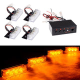 4x3 LED Car Grille Light Front Bumper Blink Grill Light Police Firefighter led Strobe Flash Warning Emergency lamp
