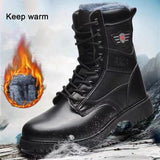 Winter Men Steel Toe Military Boots Safety Shoes,men's Waterproof Keep Warm Work Shoes  Construction Industry Shoes Firefighter
