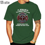 From Burning Black Jesus The Original T-Shirt S-3Xl Firefighter Keeping People