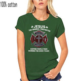 From Burning Black Jesus The Original T-Shirt S-3Xl Firefighter Keeping People