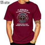 From Burning Black Jesus The Original T-Shirt S-3Xl Firefighter Keeping People