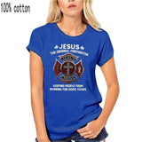 From Burning Black Jesus The Original T-Shirt S-3Xl Firefighter Keeping People