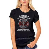 From Burning Black Jesus The Original T-Shirt S-3Xl Firefighter Keeping People