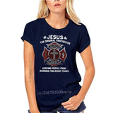 From Burning Black Jesus The Original T-Shirt S-3Xl Firefighter Keeping People