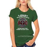 From Burning Black Jesus The Original T-Shirt S-3Xl Firefighter Keeping People