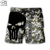 Men Summer Camouflage Casual Shorts I am a Firefighter 3d Printed Quick Dry Funny Board Shorts Elastic Waist drop shipping