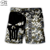 Men Summer Camouflage Casual Shorts I am a Firefighter 3d Printed Quick Dry Funny Board Shorts Elastic Waist drop shipping