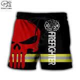 Men Summer Camouflage Casual Shorts I am a Firefighter 3d Printed Quick Dry Funny Board Shorts Elastic Waist drop shipping