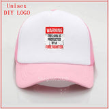 This girl is protected by a firefighter caps for men baseball caps hat for women summer hats for men baseball cross ponytail hat
