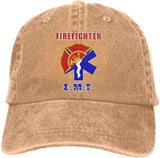Fashion Soft Firefighter EMT Logo Hat Gift Dad Hat Trucker Hat Cowboy Hat