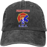 Fashion Soft Firefighter EMT Logo Hat Gift Dad Hat Trucker Hat Cowboy Hat