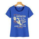 Tops T Shirt Women firefighter women firefighters just look better O-Neck Vintage Short Female Tshirt