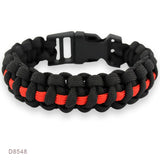 Firefighters Fireman Mom Sister Wife Dad Survival Paracord Charm Bracelets 25*18mm Glass Dome Cabochon Jewelry Men Women Gift