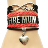 Infinity Love Fire Fighter Bracelet- Heart Charm Firefighter Daughter/Grandma/Sister/Wife/Mom Career Job  Friendship Gift