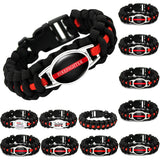 Firefighters Fireman Mom Sister Wife Dad Survival Paracord Charm Bracelets 25*18mm Glass Dome Cabochon Jewelry Men Women Gift